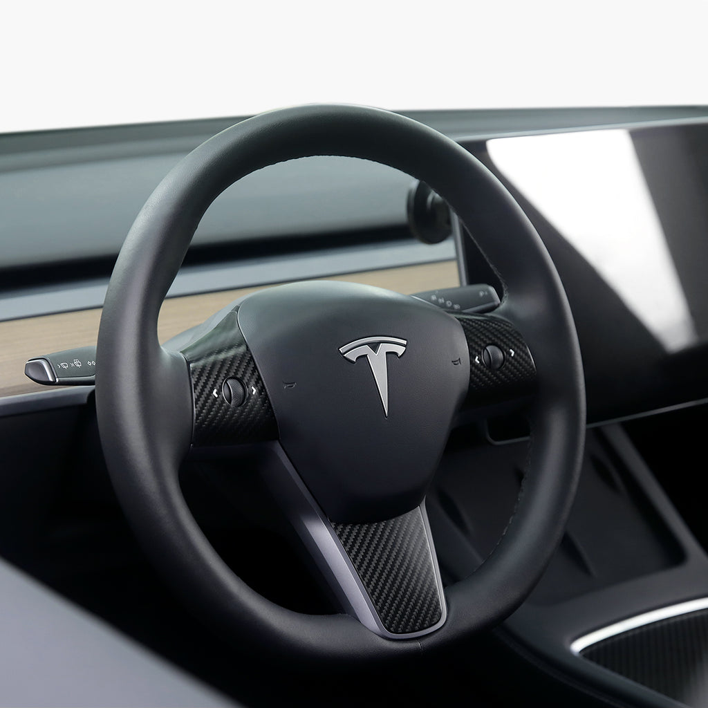 TPARTS Real Carbon Fiber Steering Wheel Cover for Model 3 & Model Y