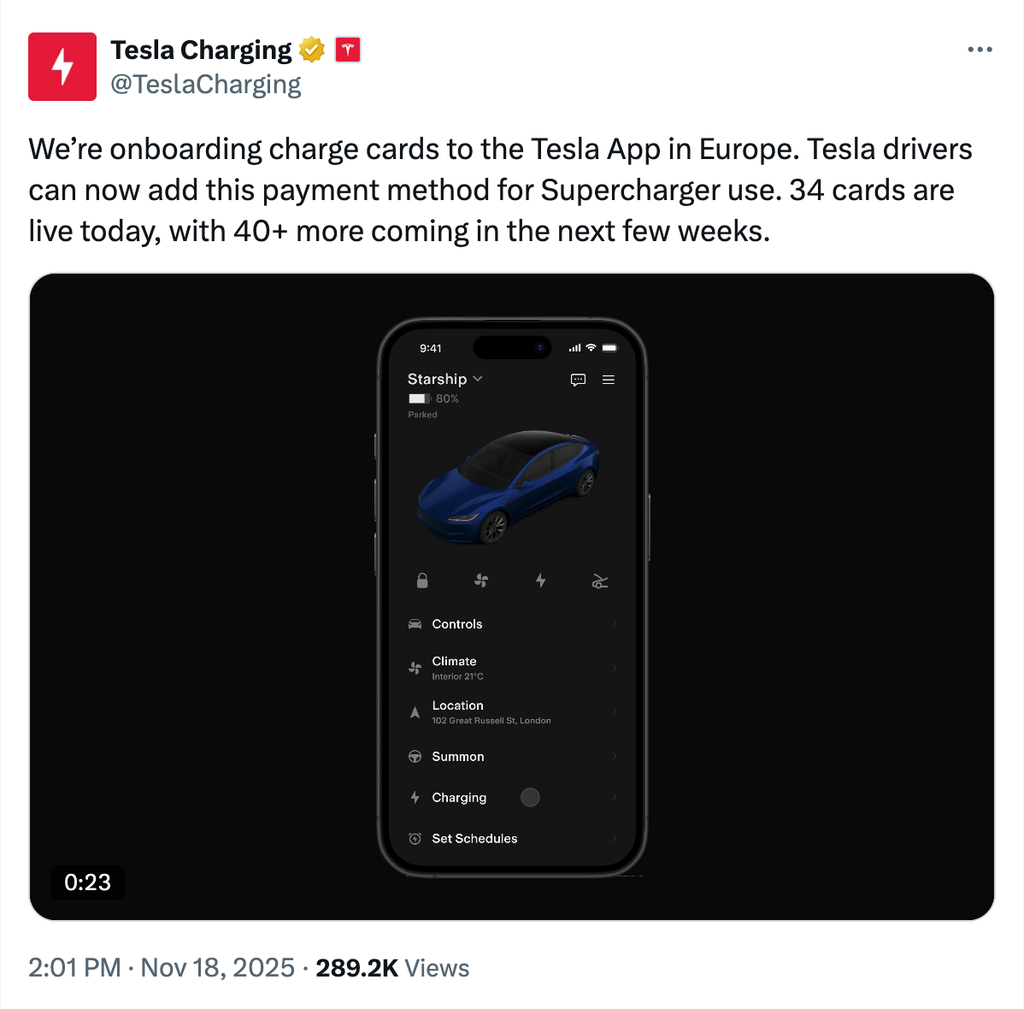 Tesla Launches Fleet Charge Cards Across Europe: New Payment Option for Business EVs