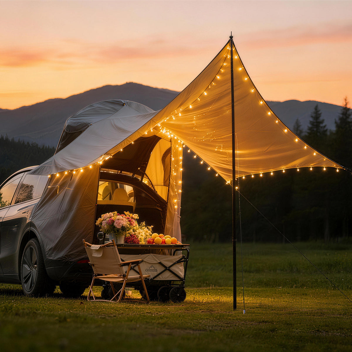 tesla y camping tent Tesla Model Y Camping Tent for Ultimate Outdoor Comfort Rear Camping Tent