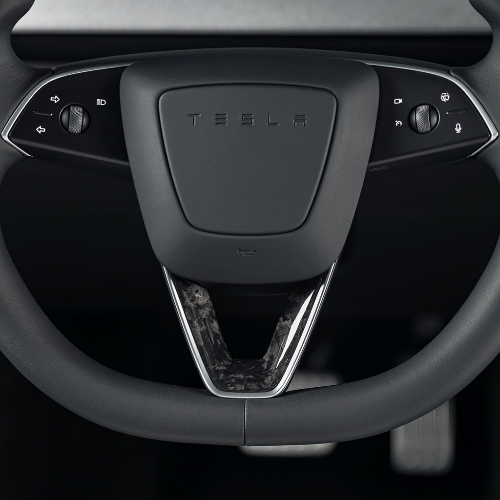 Real Carbon Fiber Steering Wheel Wrap for Model 3 Highland