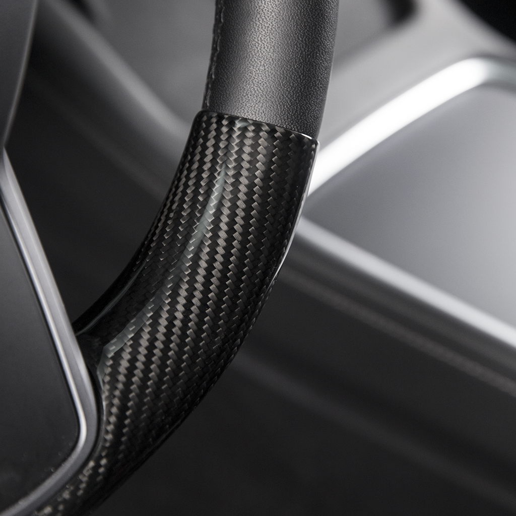 Real Carbon Fiber Steering Wheel Cover Protector for Tesla Model Y Model 3