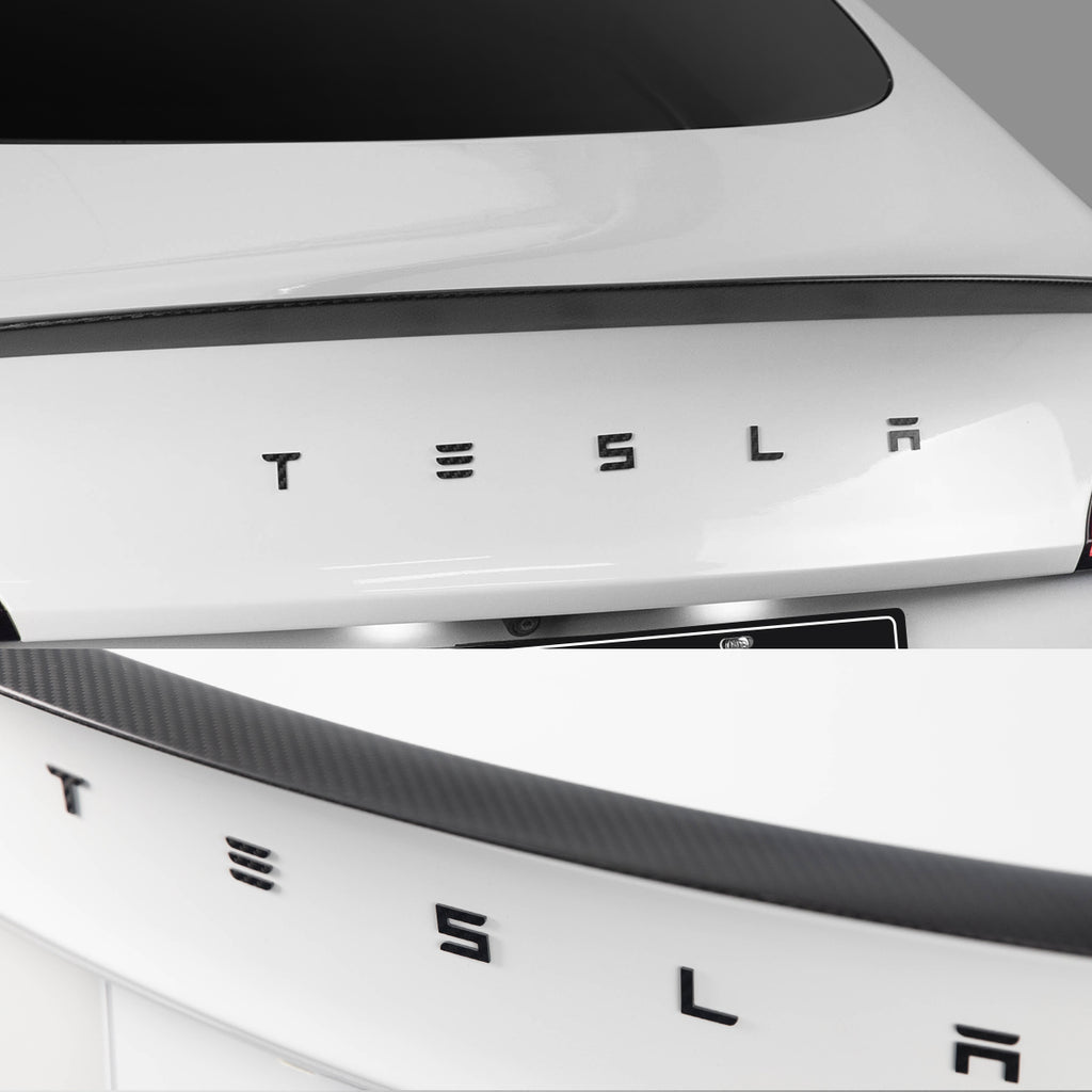 TPARTS Real Carbon Fiber Front & Letters Emblem for Tesla ModelY