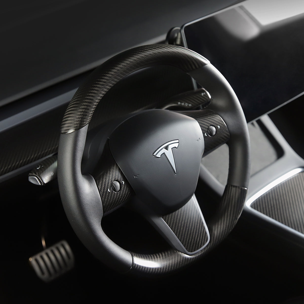 Real Carbon Fiber Steering Wheel Cap Matte