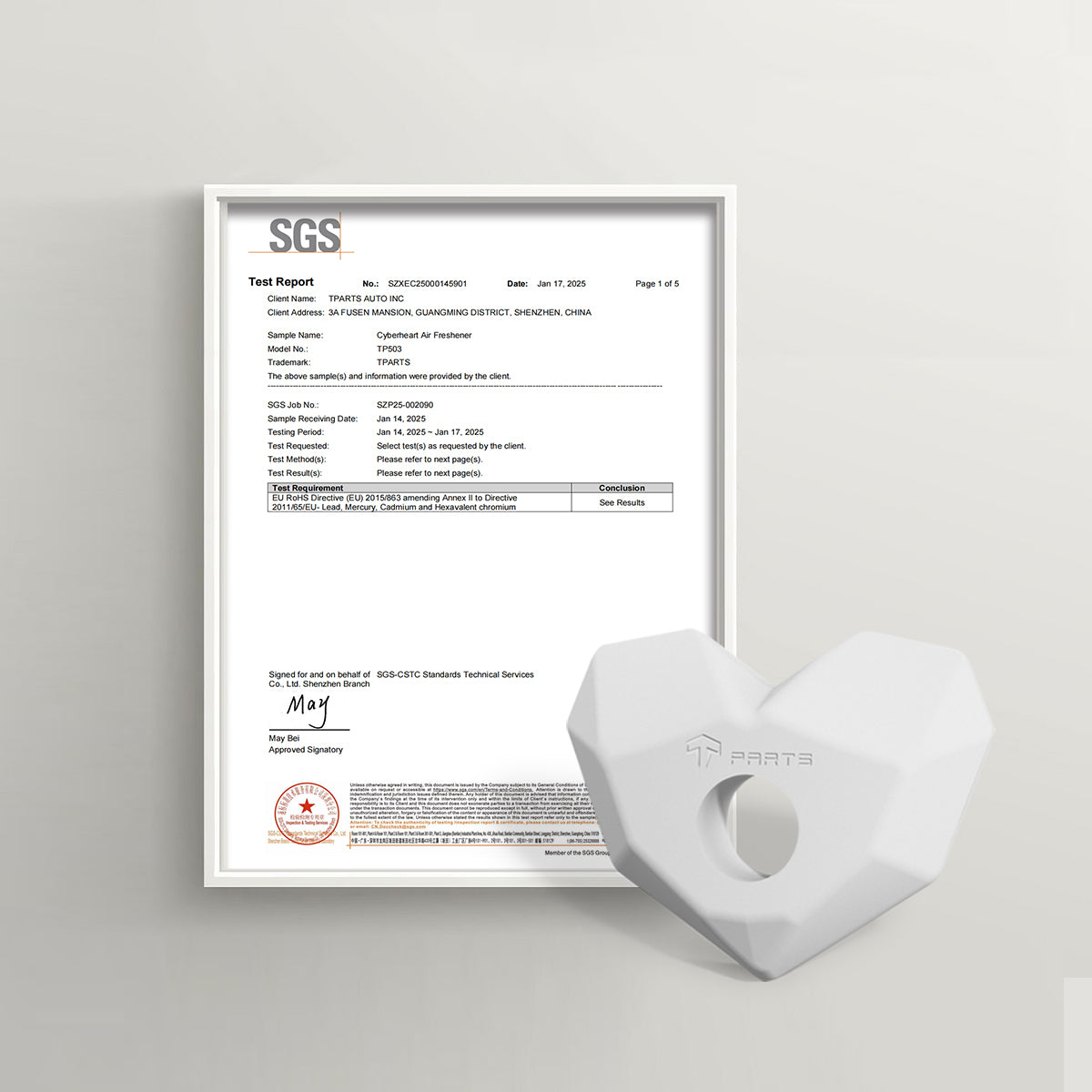 Cyberheart Air Freshener for Model 3/Y