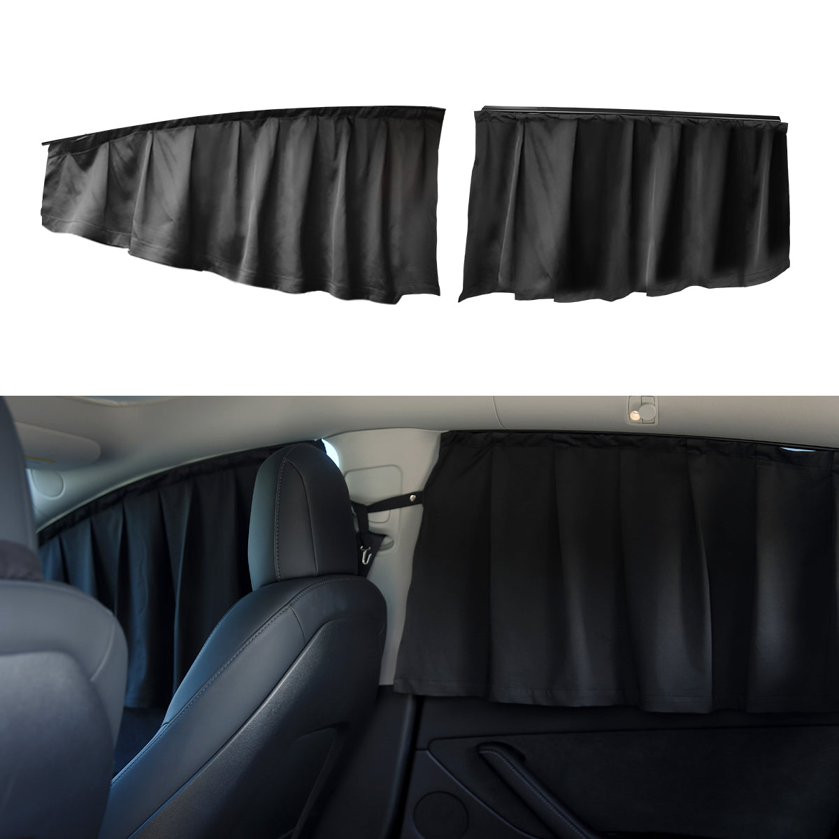 Silver/Black Front Windshield Sun Shade For Tesla Model 3 & Y – 134x65cm Custom Fit