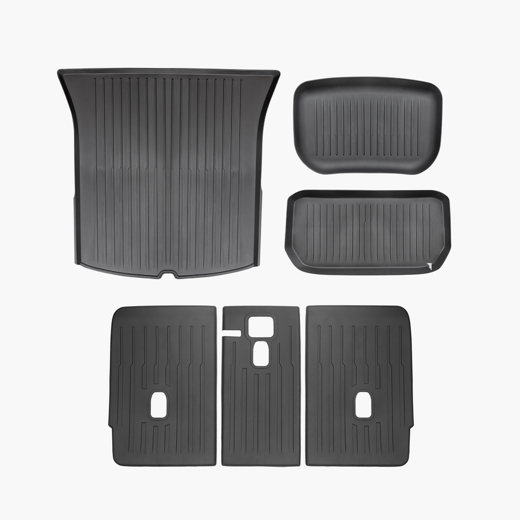 TPARTS All-Weather Cargo Liners Set with Seats Back Protector Mats for Model Y