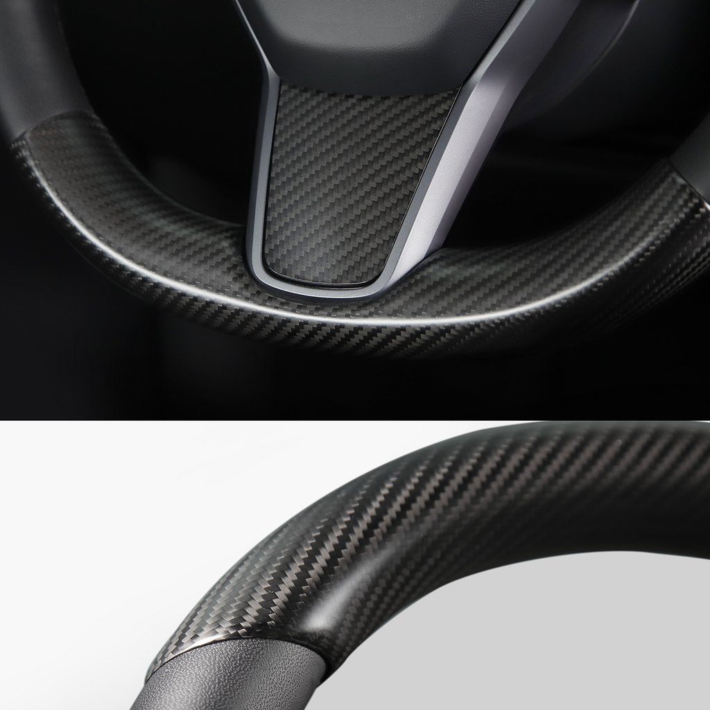 Real Carbon Fiber Steering Wheel Cover car decoration for Tesla Model Y Model 3