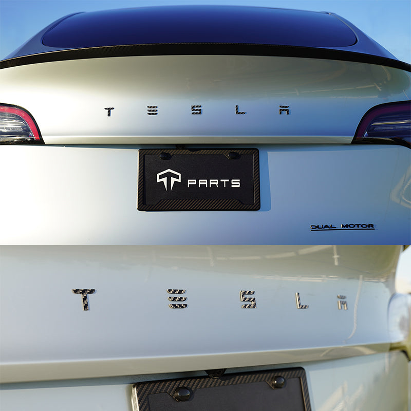 Model 3 Real Carbon Fiber Front & Letters Emblem